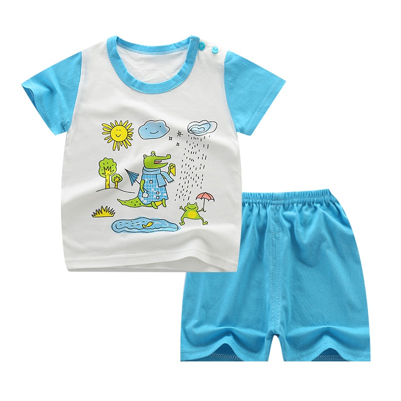 Summer Printed Clothing Set 2 Pcs for Kids