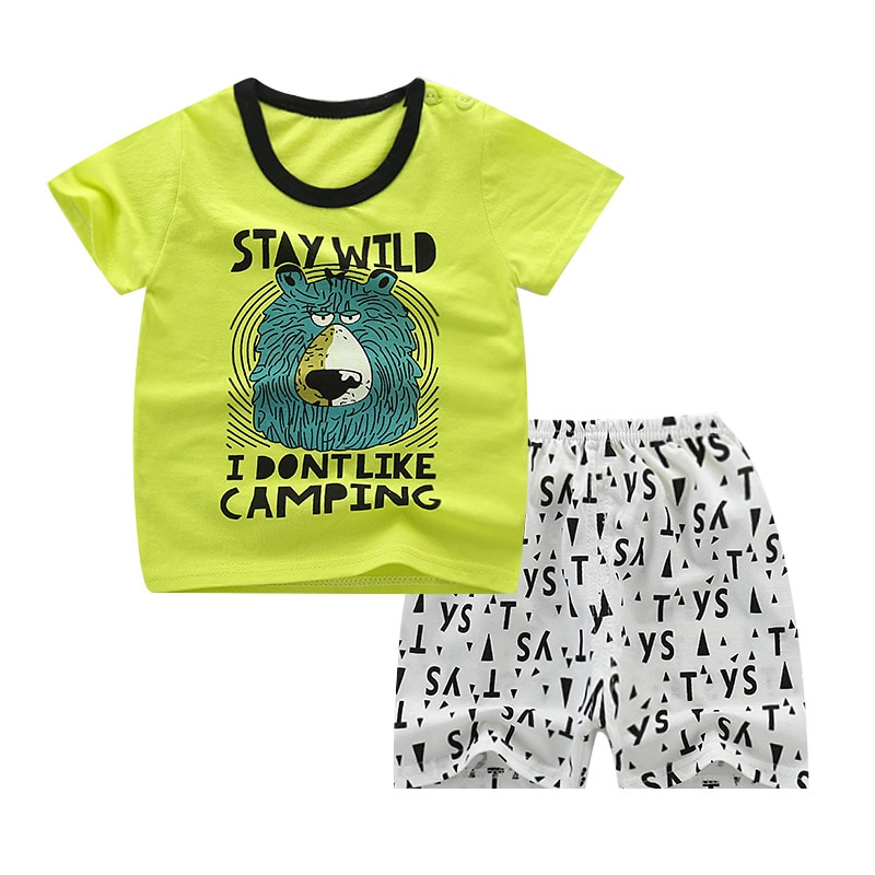 Summer Printed Clothing Set 2 Pcs for Kids