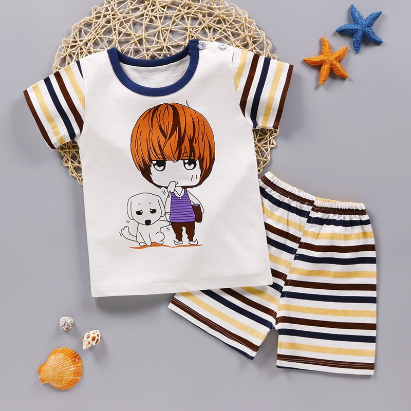 Summer Printed Clothing Set 2 Pcs for Kids
