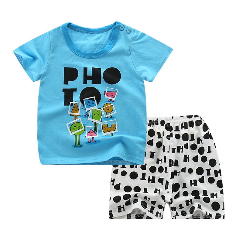 Summer Printed Clothing Set 2 Pcs for Kids