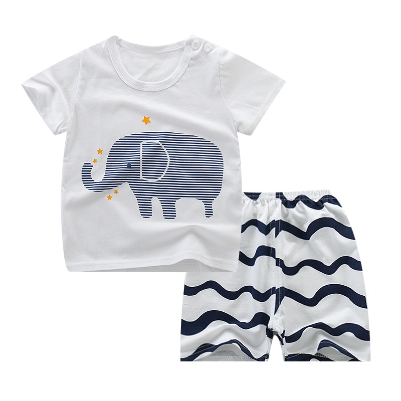 Summer Printed Clothing Set 2 Pcs for Kids