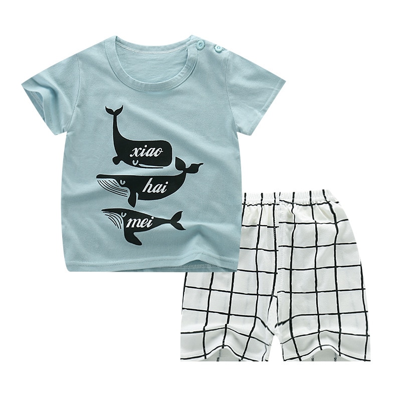 Summer Printed Clothing Set 2 Pcs for Kids
