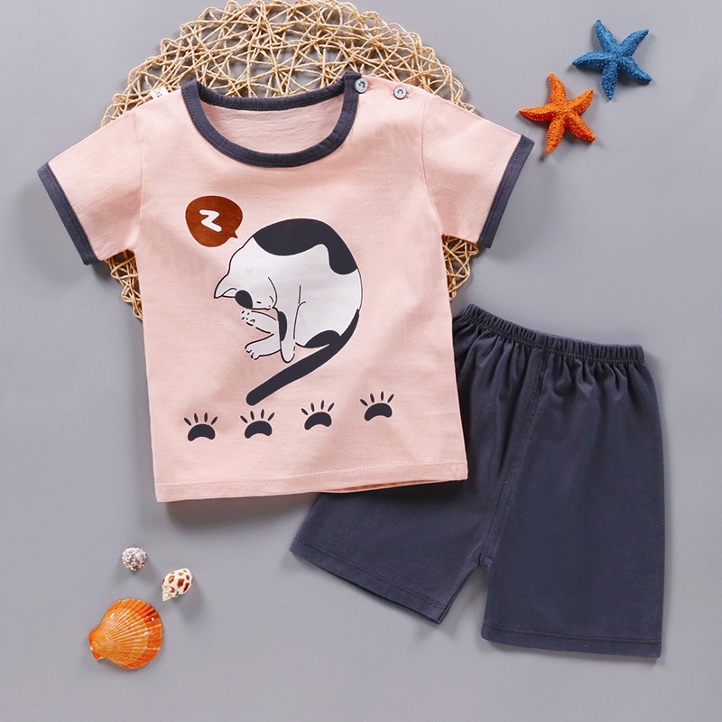 Summer Printed Clothing Set 2 Pcs for Kids