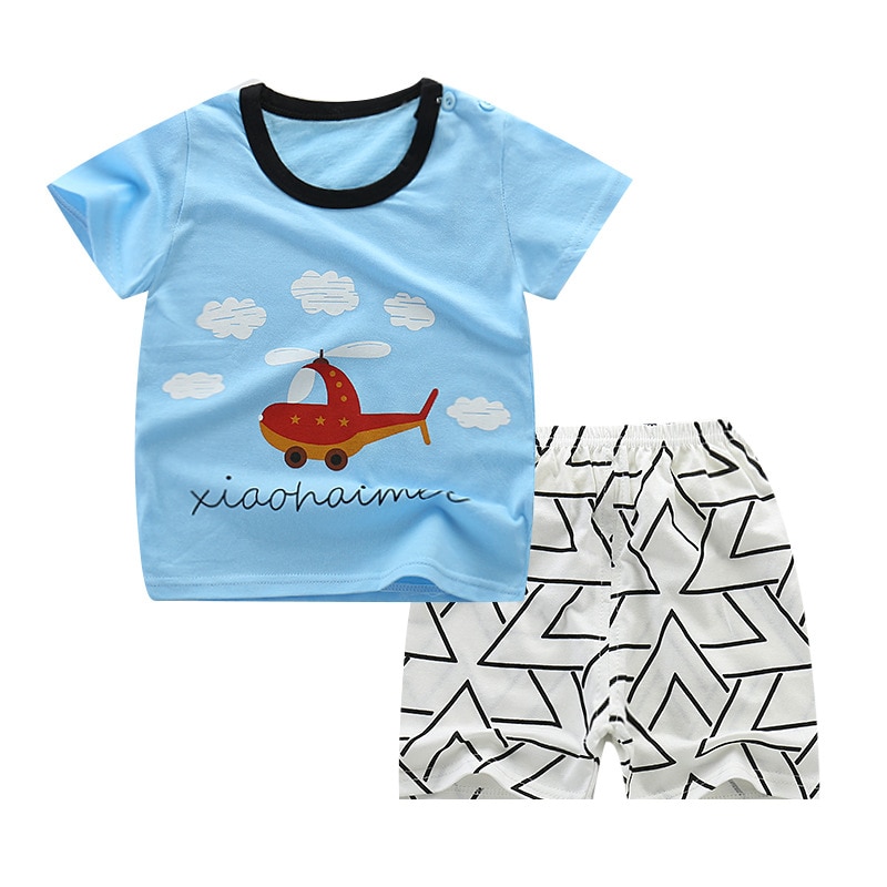 Summer Printed Clothing Set 2 Pcs for Kids