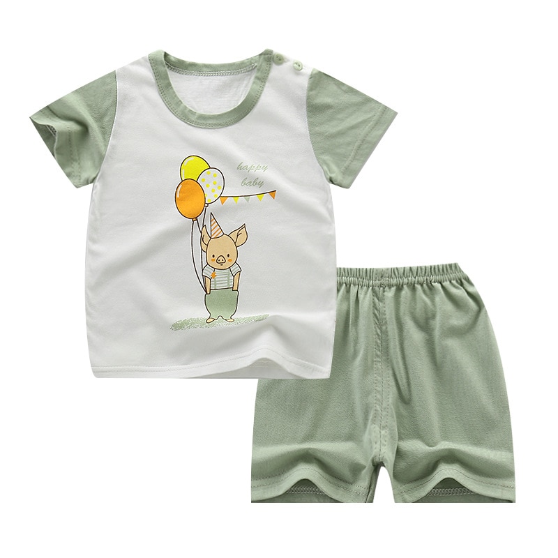 Summer Printed Clothing Set 2 Pcs for Kids