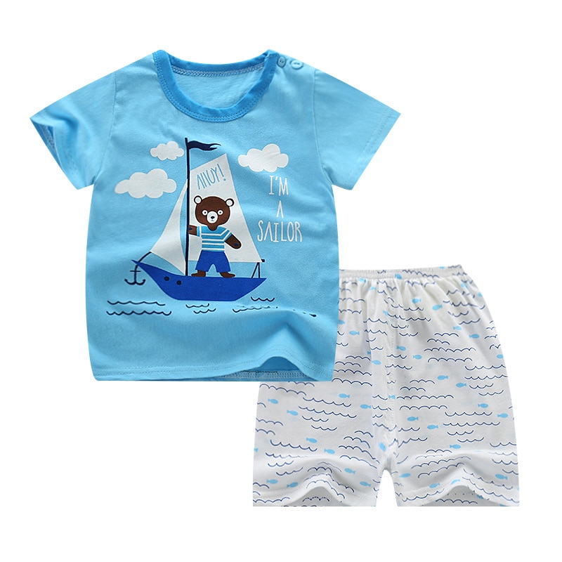Summer Printed Clothing Set 2 Pcs for Kids