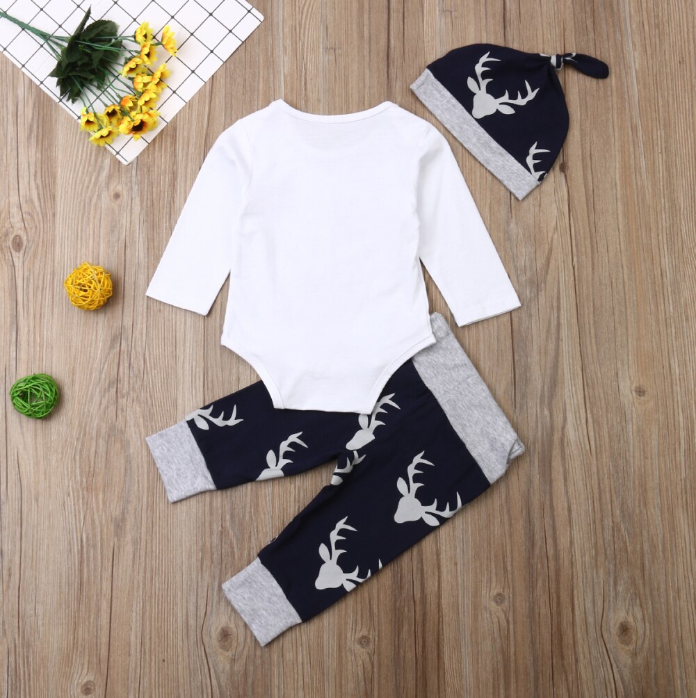 Baby Boy's Cotton Deer Patterned Clothing Set