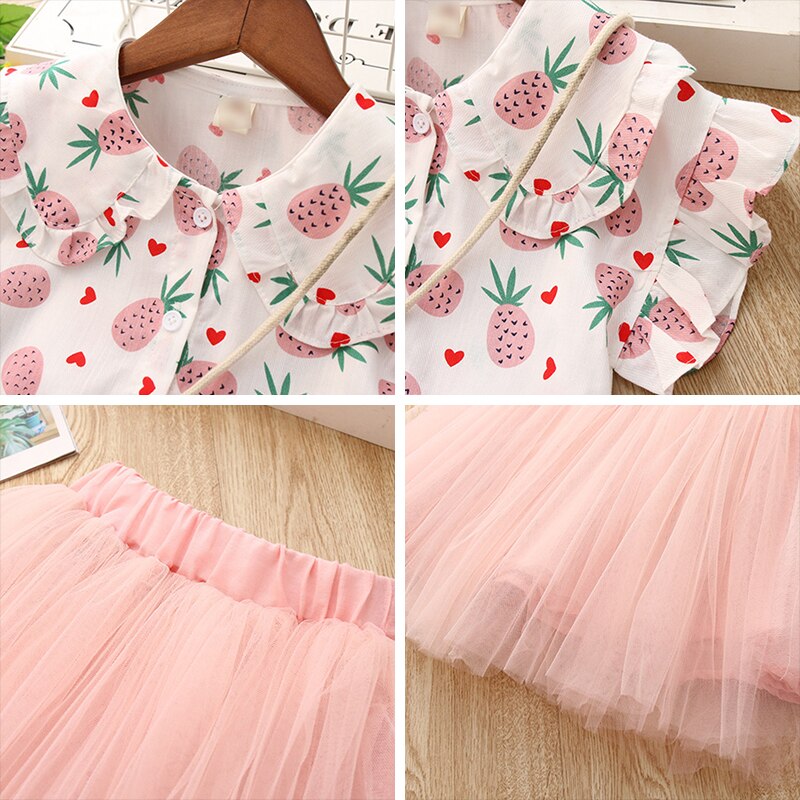 Girl's Summer T-Shirt with Ball Skirt Set